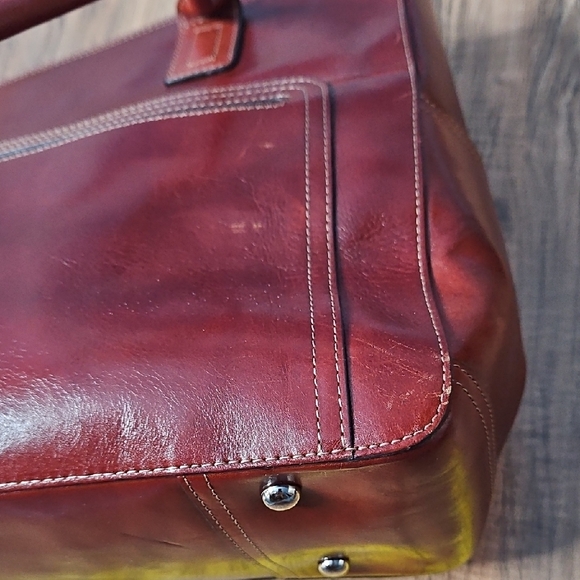 Fossil Sydney Cognac Leather Women's Large Tote Bag - Picture 12 of 17